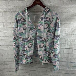 Fabletics Multicolor Camo Half Zip Hoodie